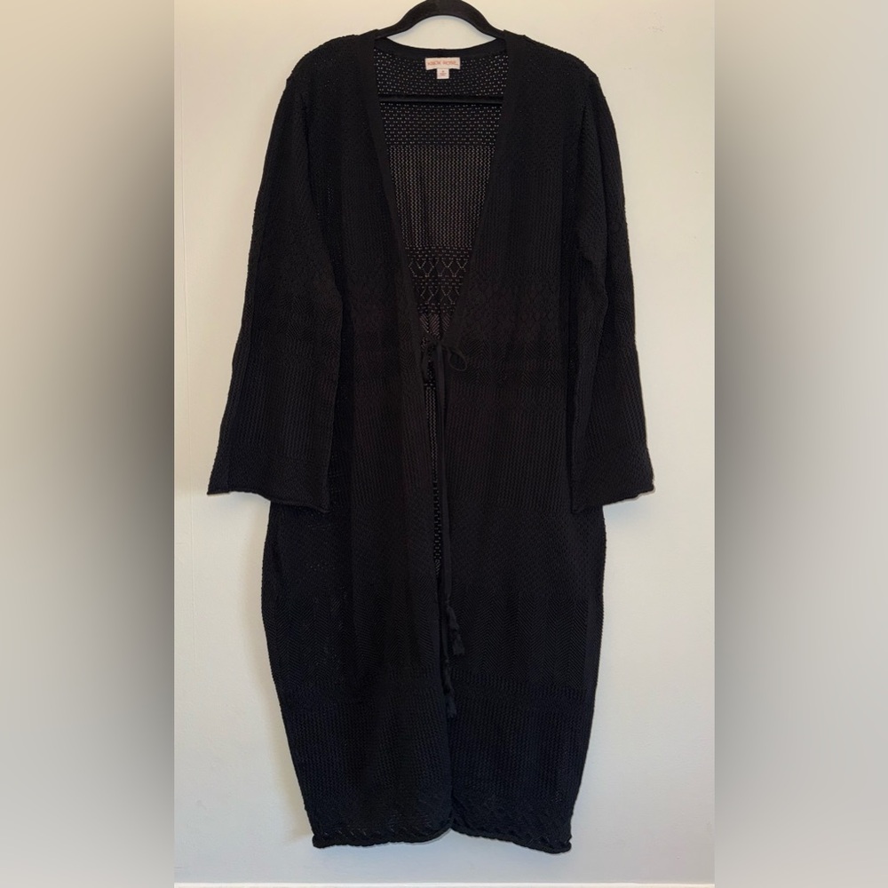 KNOX ROSE women’s black long cardigan plus size 1X ✨